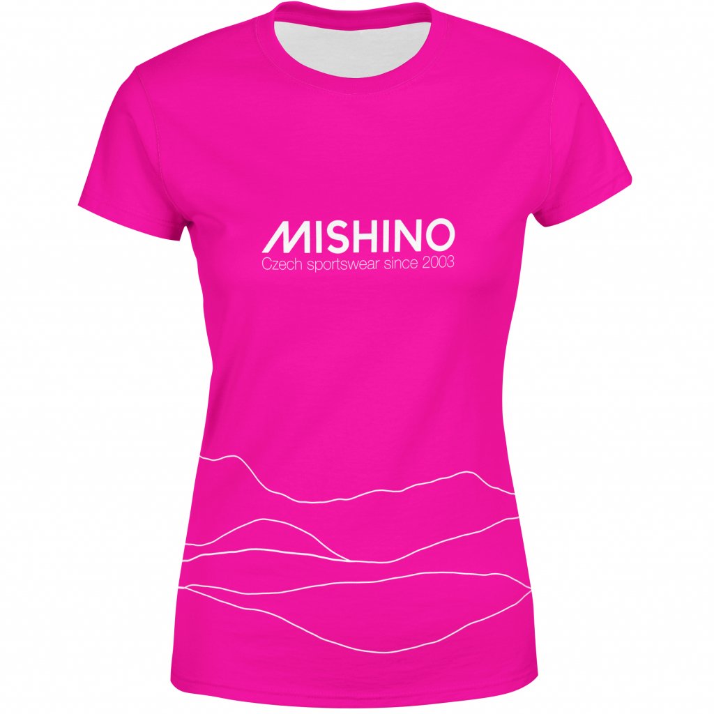 913005 4 dámské funkční tričko Mishino mountain růžové velké logo PD2