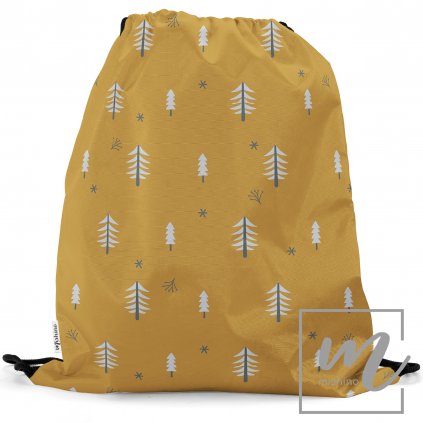 450124 vak na záda vzor 763172 zimní stromeček na hnědooranžové mock up