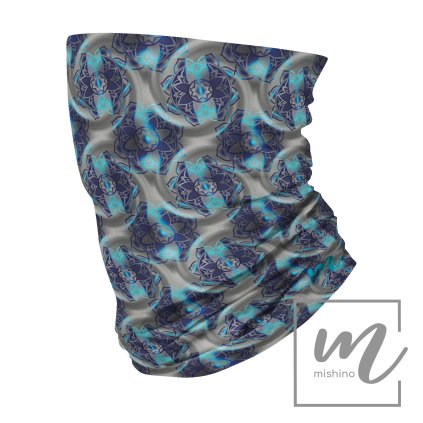 907001 nákrčník mockup MISHINO vzor 729054 mandala modro šedá