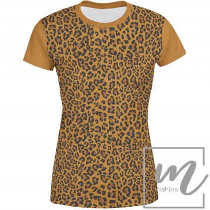 913025 dámské funkční tričko Mishino 764202 leopard hnědý PŘEDNÍ mockup