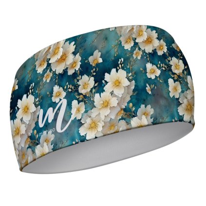 906074 čelenka vzor 710072 květy na modré