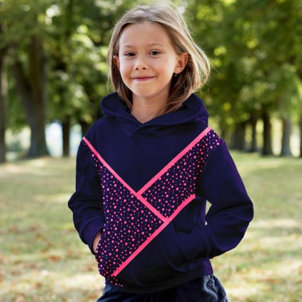 943032 dívčí mikina Mishino puntík crazy pozadí fluo pink 1