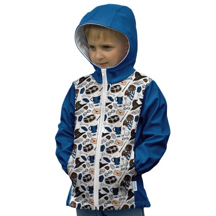922036 bunda dětská softshellová chlapecká starší mockup PD 9024 nový svetlejsi zip kopie bila