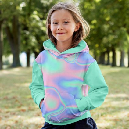 943046 mikina dívčí LAURA vzor 709121 Duhový sen pozadi
