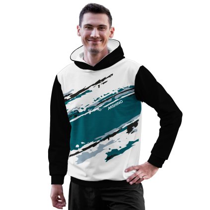 911002 mikina pánská OLIVER vzor šikmé cákance bez kapsy mockup bila