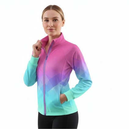 903024 dámská mikina LISA PD vzor 701207 Pastelová duha bila (2)