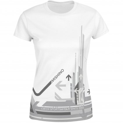 913001 12 dámské funkční tričko Mishino futuristické šedo bílé PD2