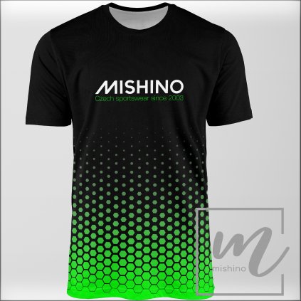 904010 3 pánské funkční tričko Mishino šestiúhelníky přechod zelený velké PD