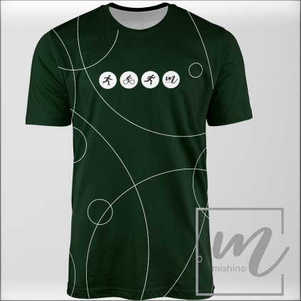 904014 3 pánské funkční tričko Mishino kruhy bílé na zelené PD