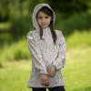 915003 softshellová dětská bunda Mishino duhová louka s motýly bílá slečna přední