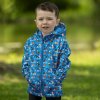 922014 softshellová dětská bunda Mishino stavební stroje na modré 771033 mladší pozadí