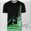 904001 7 pánské funkční tričko Mishino futuristické zeleno černé PD