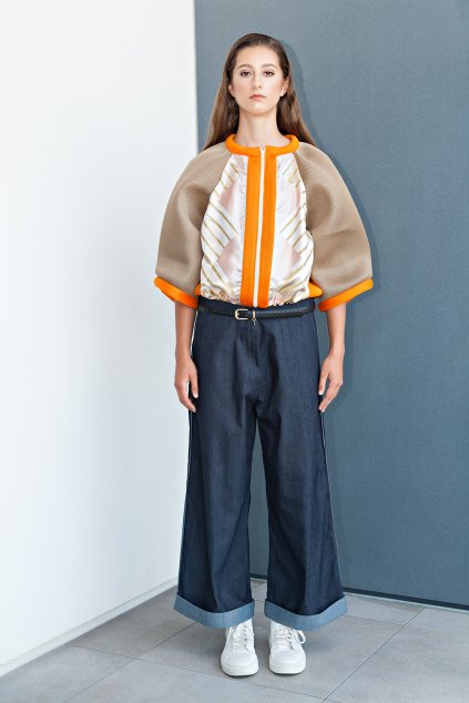 ORANGE / CAMEL brocade jacket