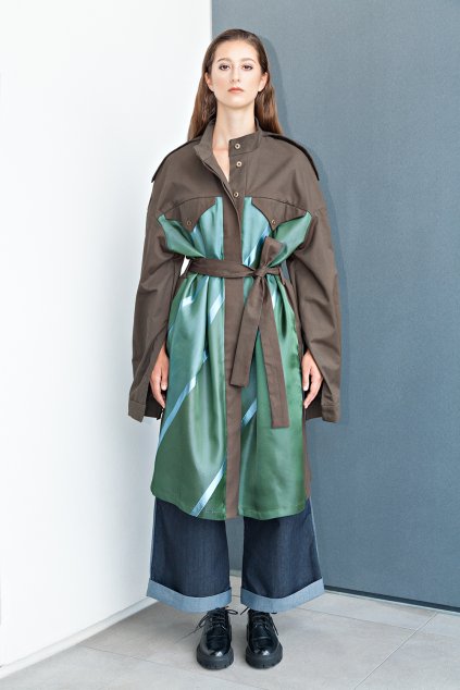 ARMY / BROCADE trenchcoat