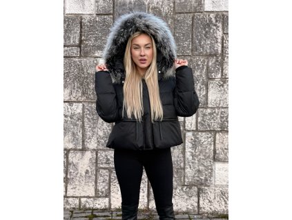 Krátka perová bunda s mývalom Snow Top One