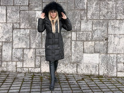 Prešívaná vatovaná bunda s lamou Black Lama