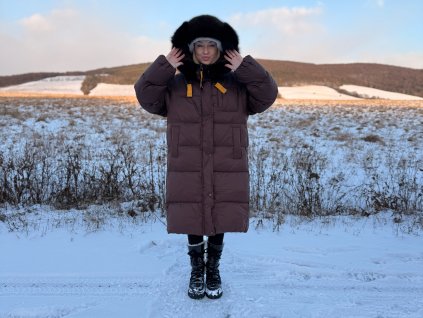 Dlhá páperová bunda s kožušinou SOFT WINTER