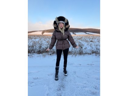 CHOCOLATE FROST – Luxusná páperová bunda s líškou a mývalom