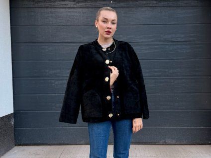 Chic Knit Jacket dámsky čierny kabátik