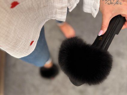 BLACK ICON Fox Slippers
