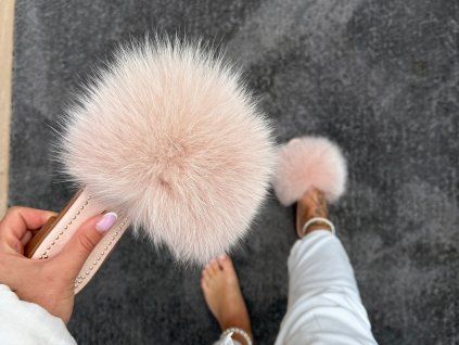 BABY PINK Fox Fur Slides Luxury