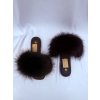 Ebony Fox Leather Slides (kožené šľapky – čierny mýval)
