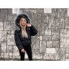 Krátka perová bunda s mývalom Snow Top Black