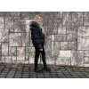 Krátka perová bunda s mývalom Snow Top Black