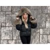 Krátka perová bunda s mývalom Natural Raccoon DeLuxe