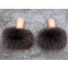 Chocolate Raccoon Fur Slides Luxury