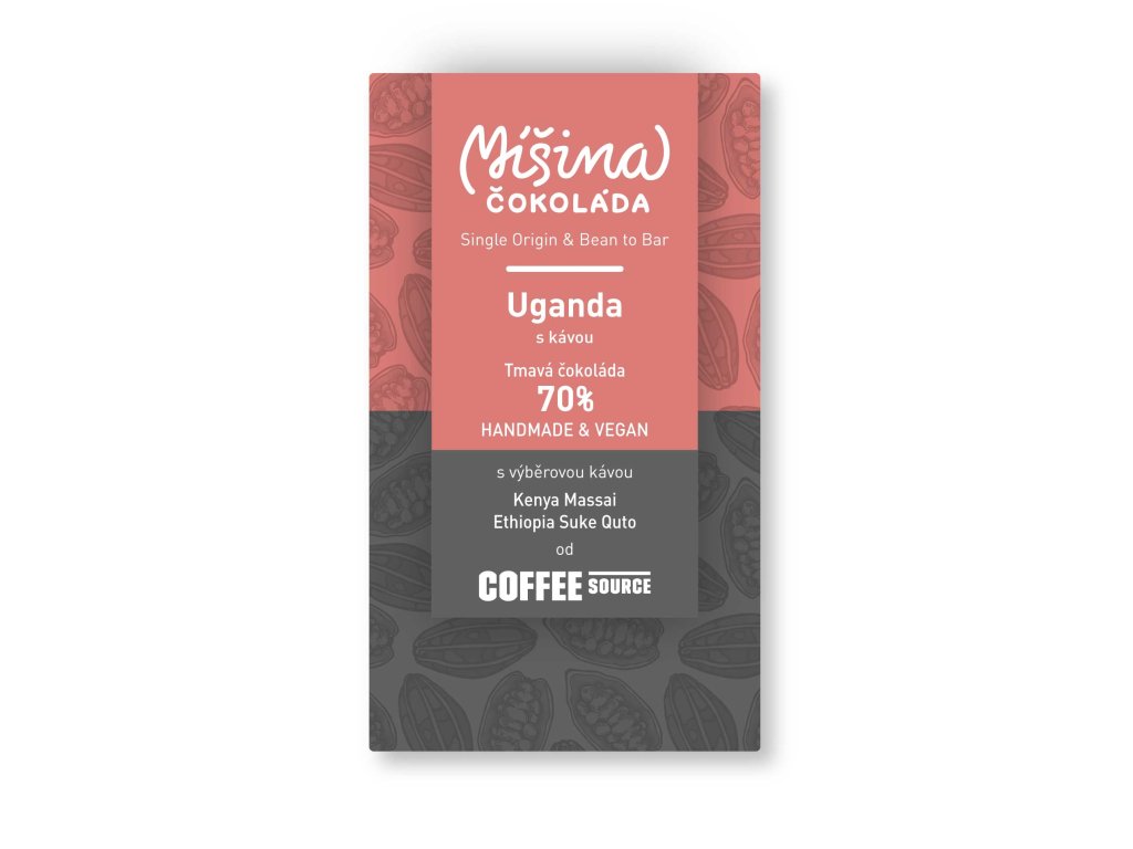 Tmavá čokoláda Uganda s kávou