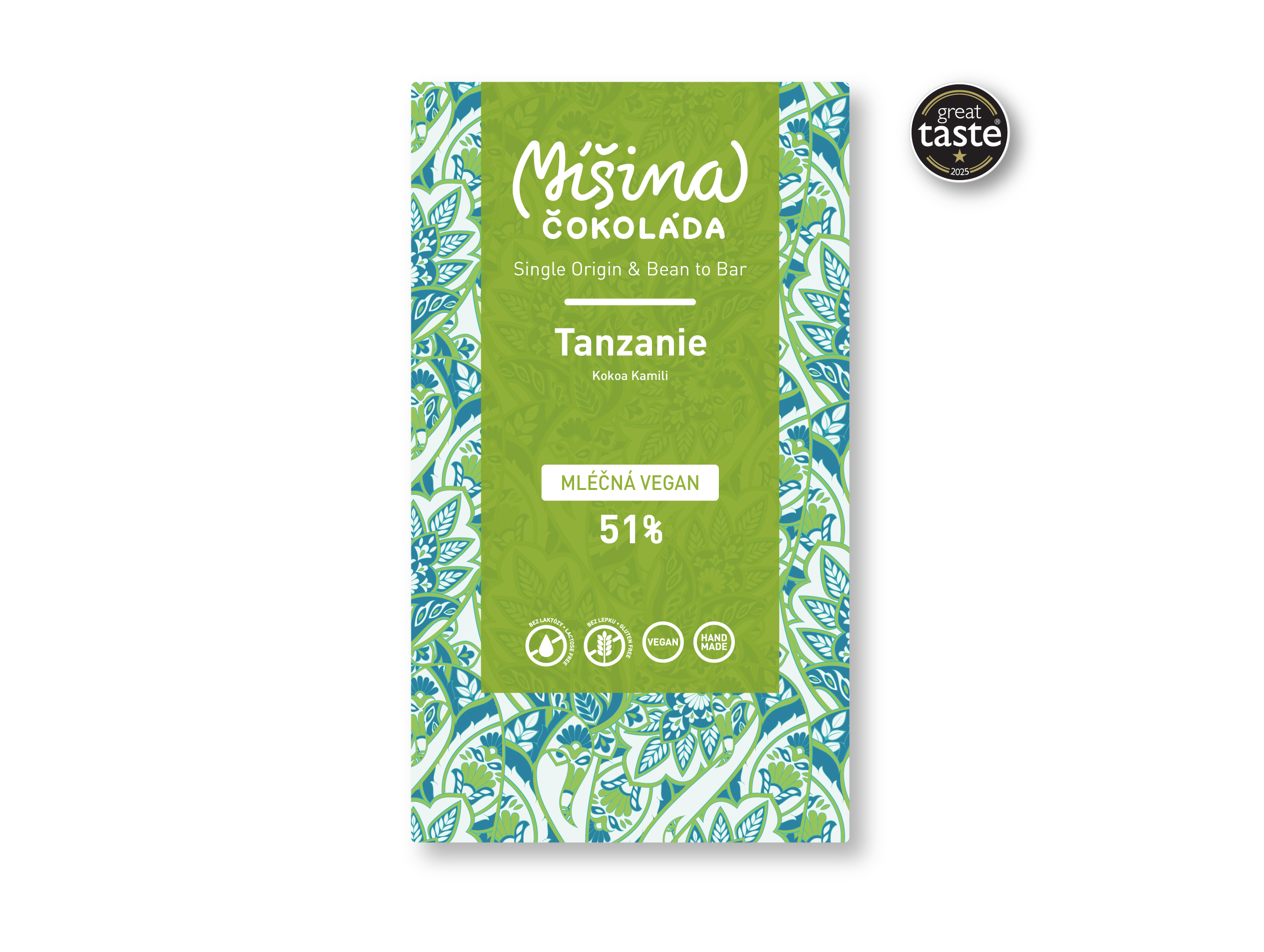 Míšina čokoláda Veganská mléčná čokoláda 51% Tanzanie
