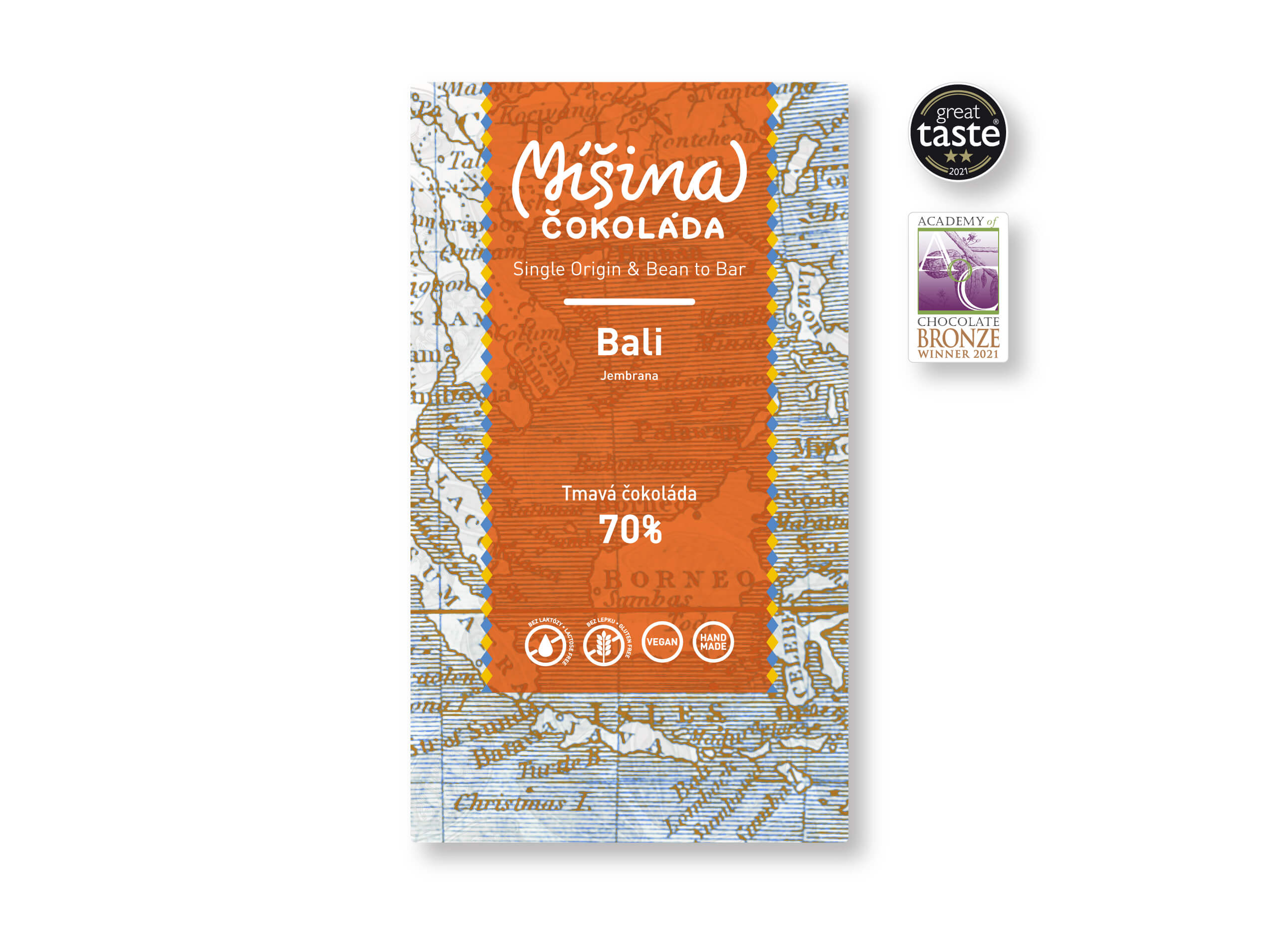 Míšina čokoláda Tmavá čokoláda 70% Bali