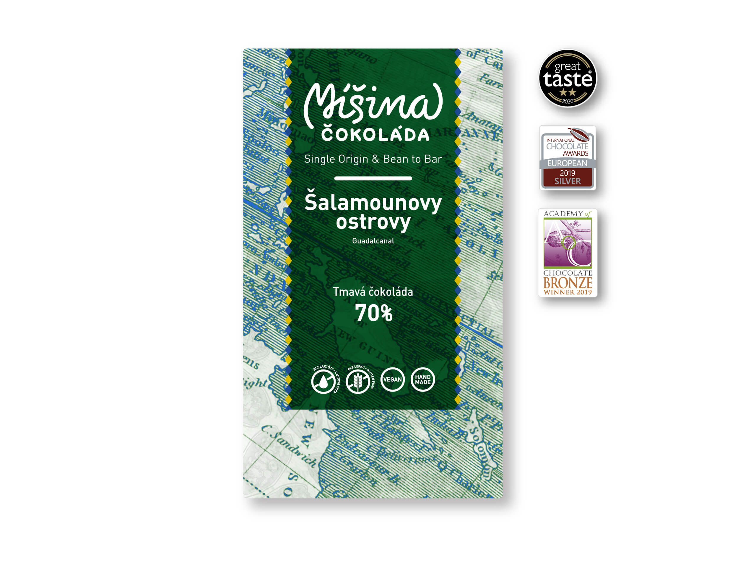 Míšina čokoláda Tmavá čokoláda 70% Šalamounovy ostrovy