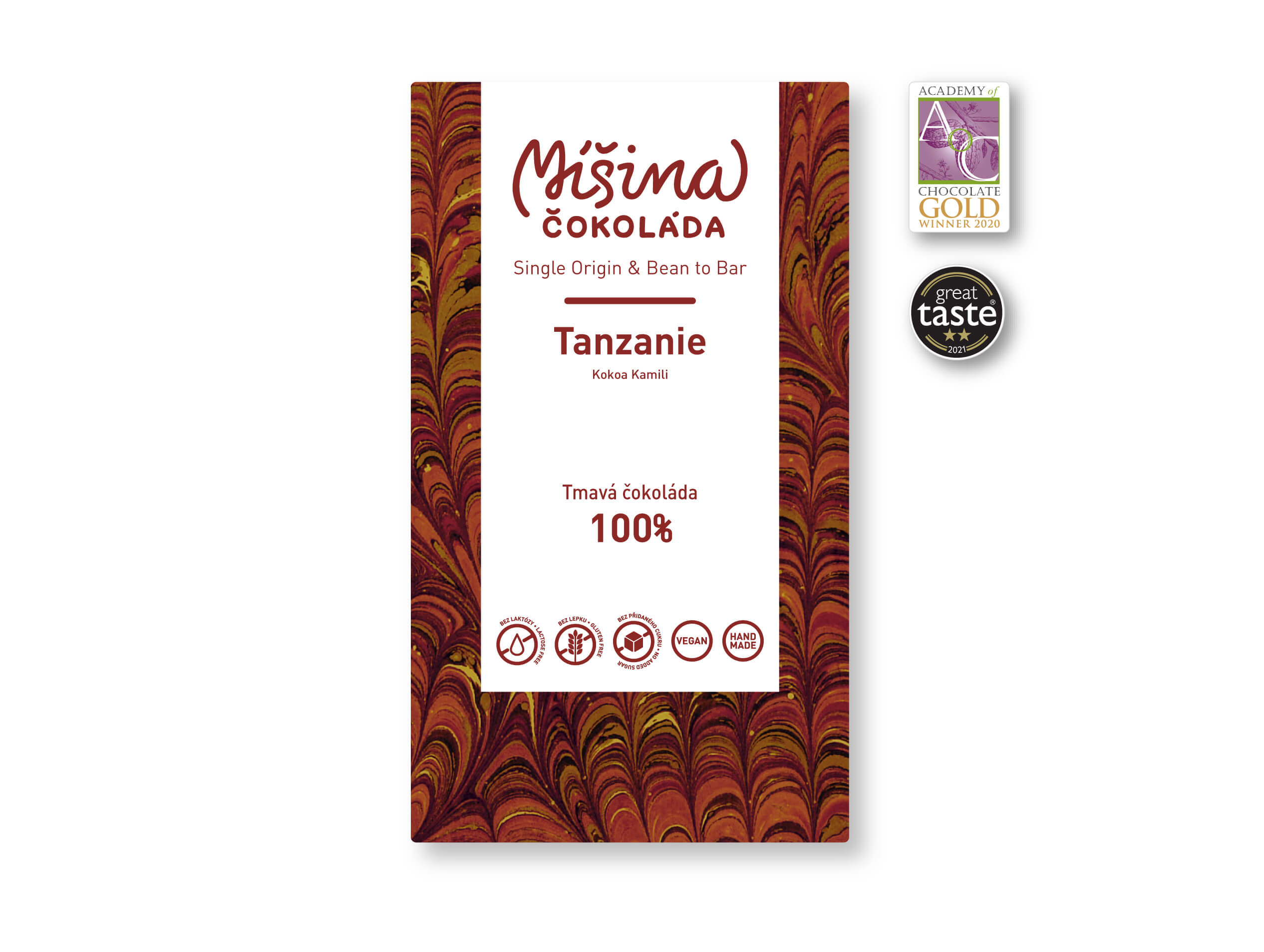 Míšina čokoláda Tmavá čokoláda 100% Tanzanie
