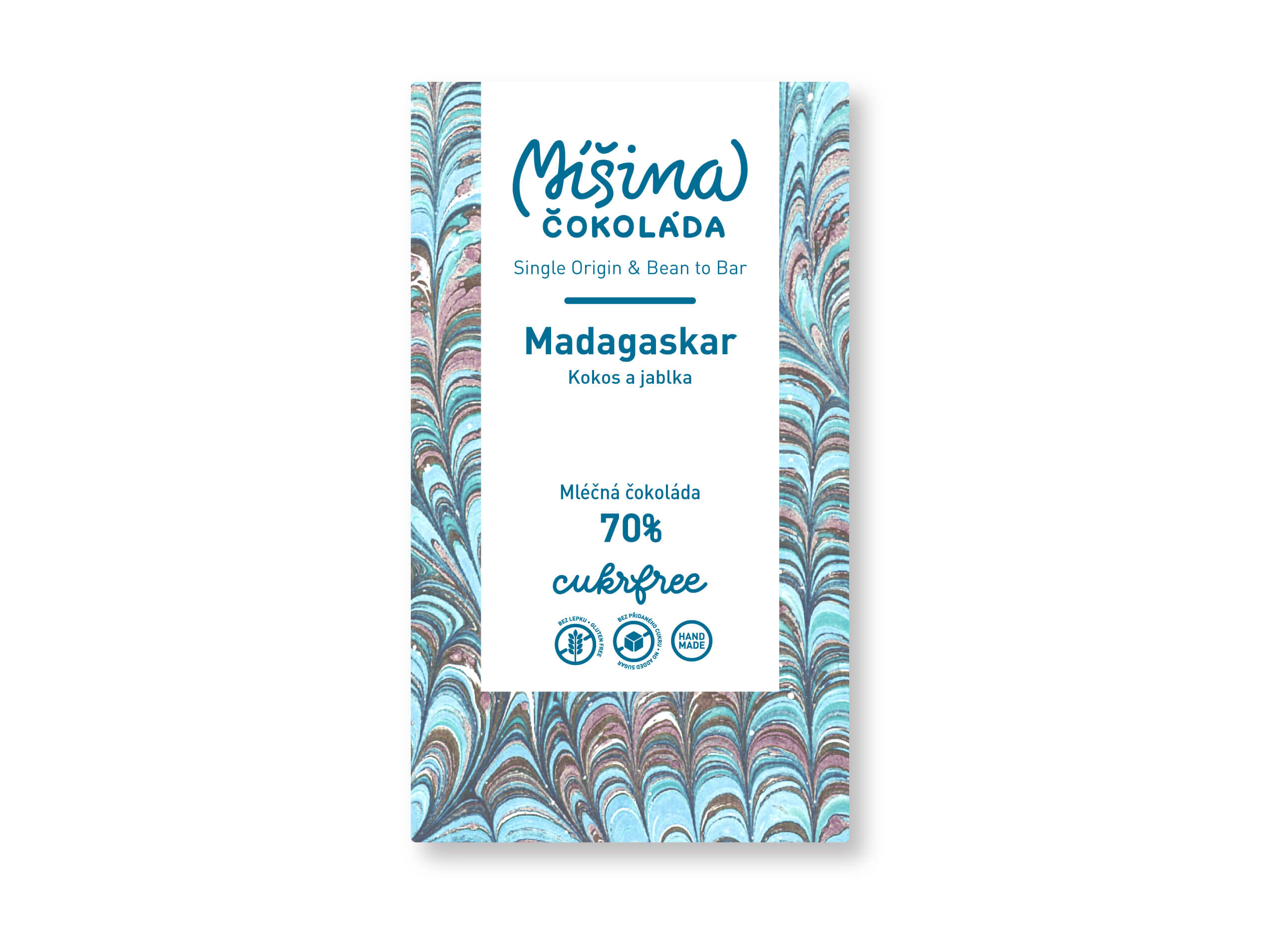 Levně CUKRFREE mléčná čokoláda 70% Madagaskar s kokosem a jablky