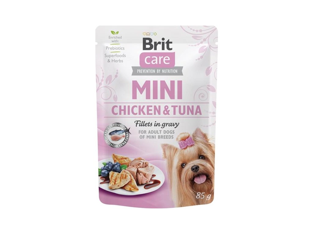 Brit Care Mini Dog kaps. Chicken&Tuna fillets in gravy 85 g