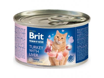 Brit Premium by Nature Cat konz. Turkey with Liver 200 g