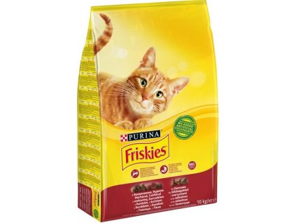 Friskies cat dry - maso, kuře a přidaná zelenina 10 kg