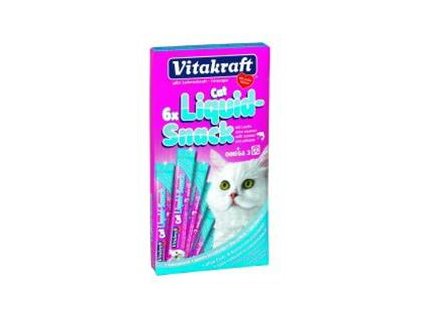 Vitakraft snack cat Liguid Omega 3 losos 6 x 15 g