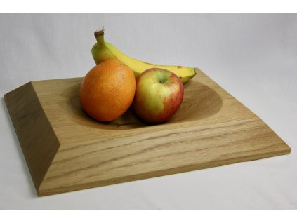 Masivní dubová mísa zkosená 26 x 35 cm