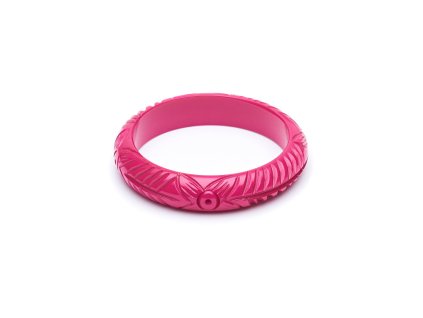 HEAB19 02M Midi Iris Pink Heavy Carve Fakelite Bangle