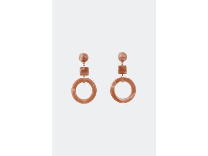 Naušnice Round Drop hnědé