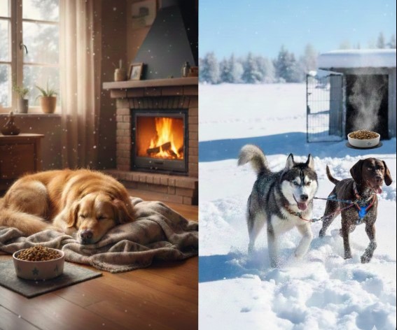 A kutya megfelelő táplálása télen