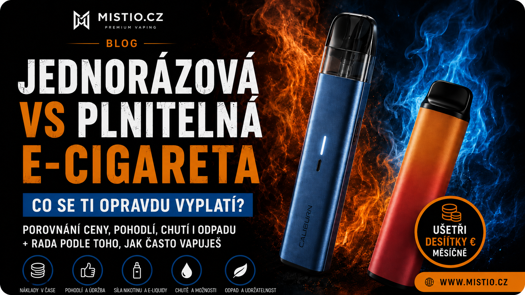 Jednorázová vs dobíjecí e-cigareta: co se ti opravdu vyplatí?