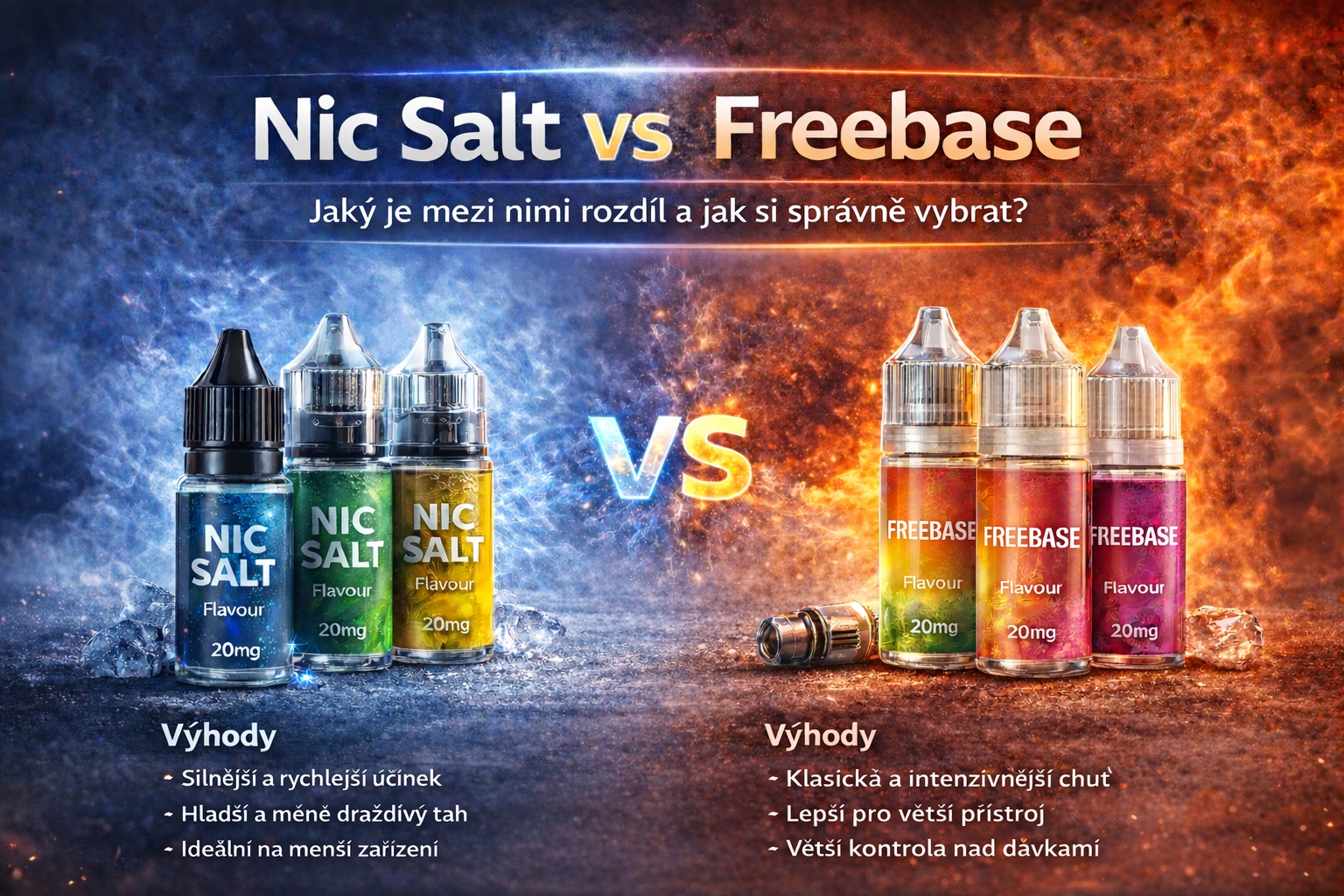 Nic salt vs freebase: jaký je mezi nimi rozdíl a který liquid si vybrat?