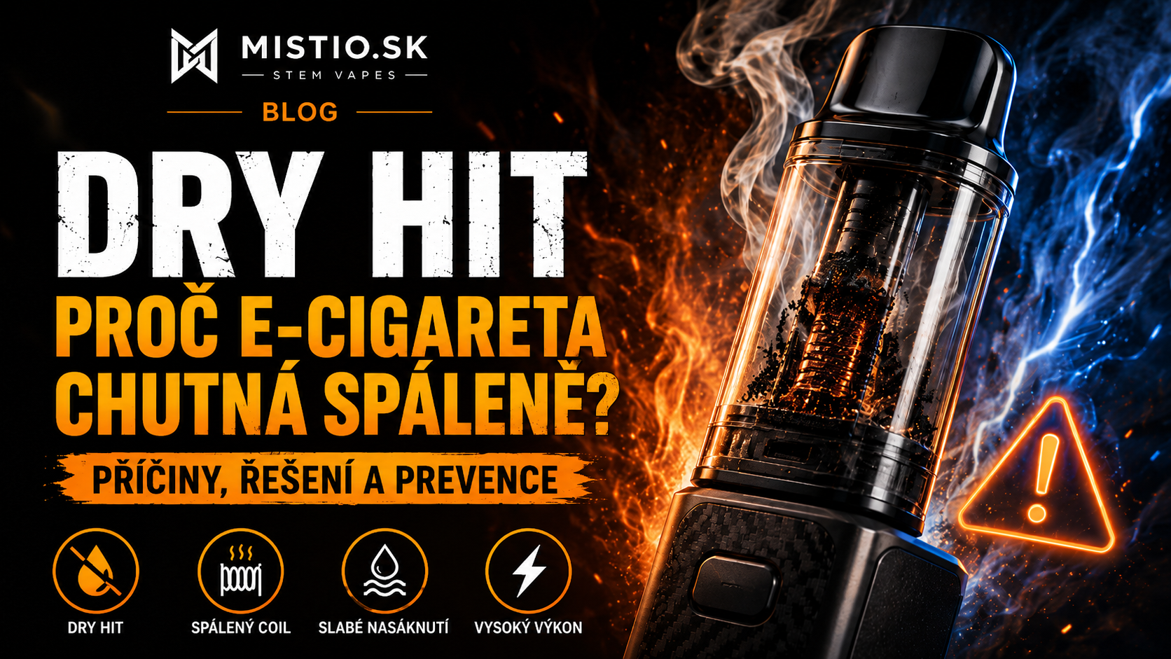 Proč e-cigareta chutná spáleně: dry hit, spálená hlava a řešení