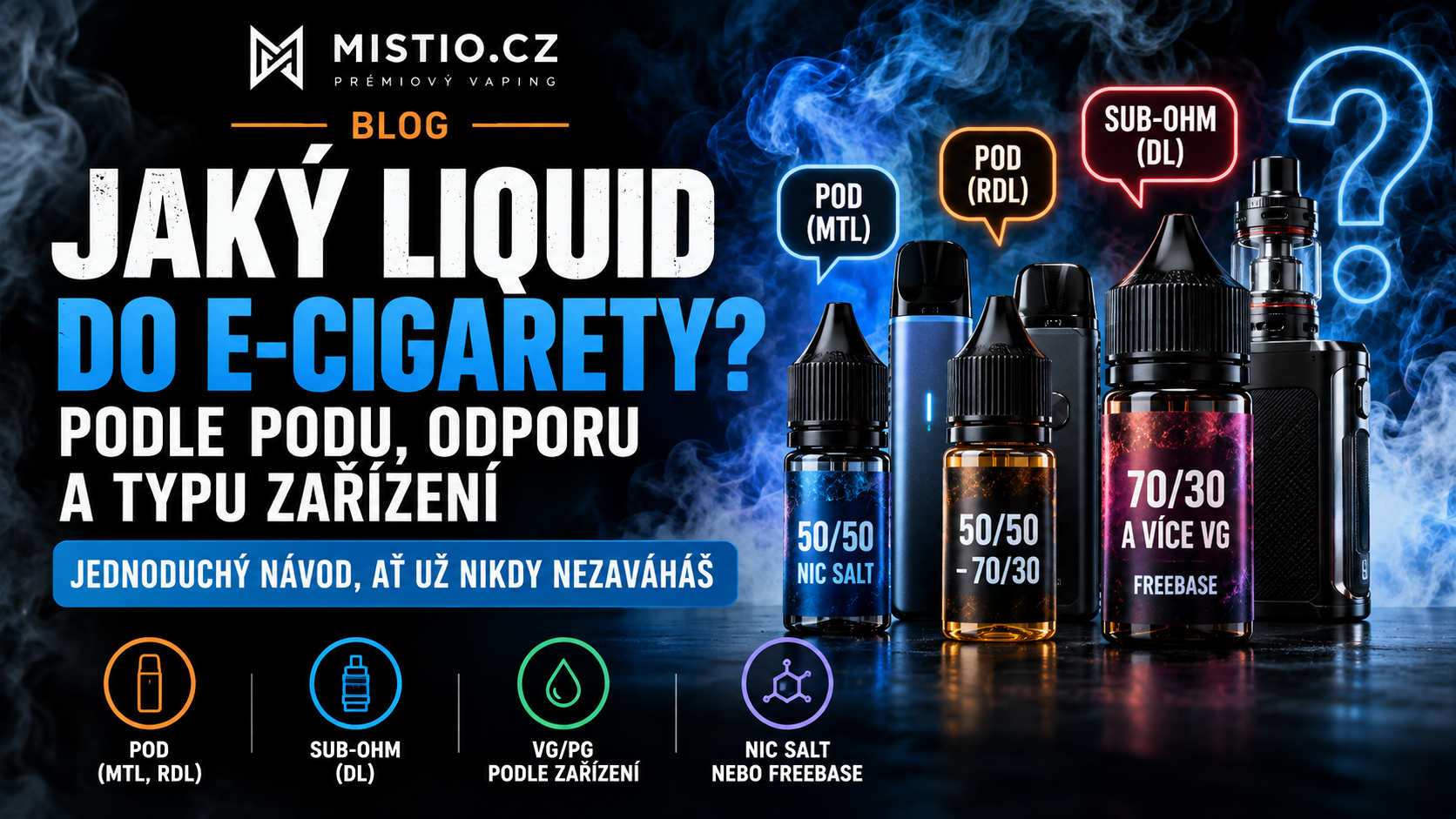 Jaký liquid do e-cigarety? Podle PODu, odporu a typu zařízení