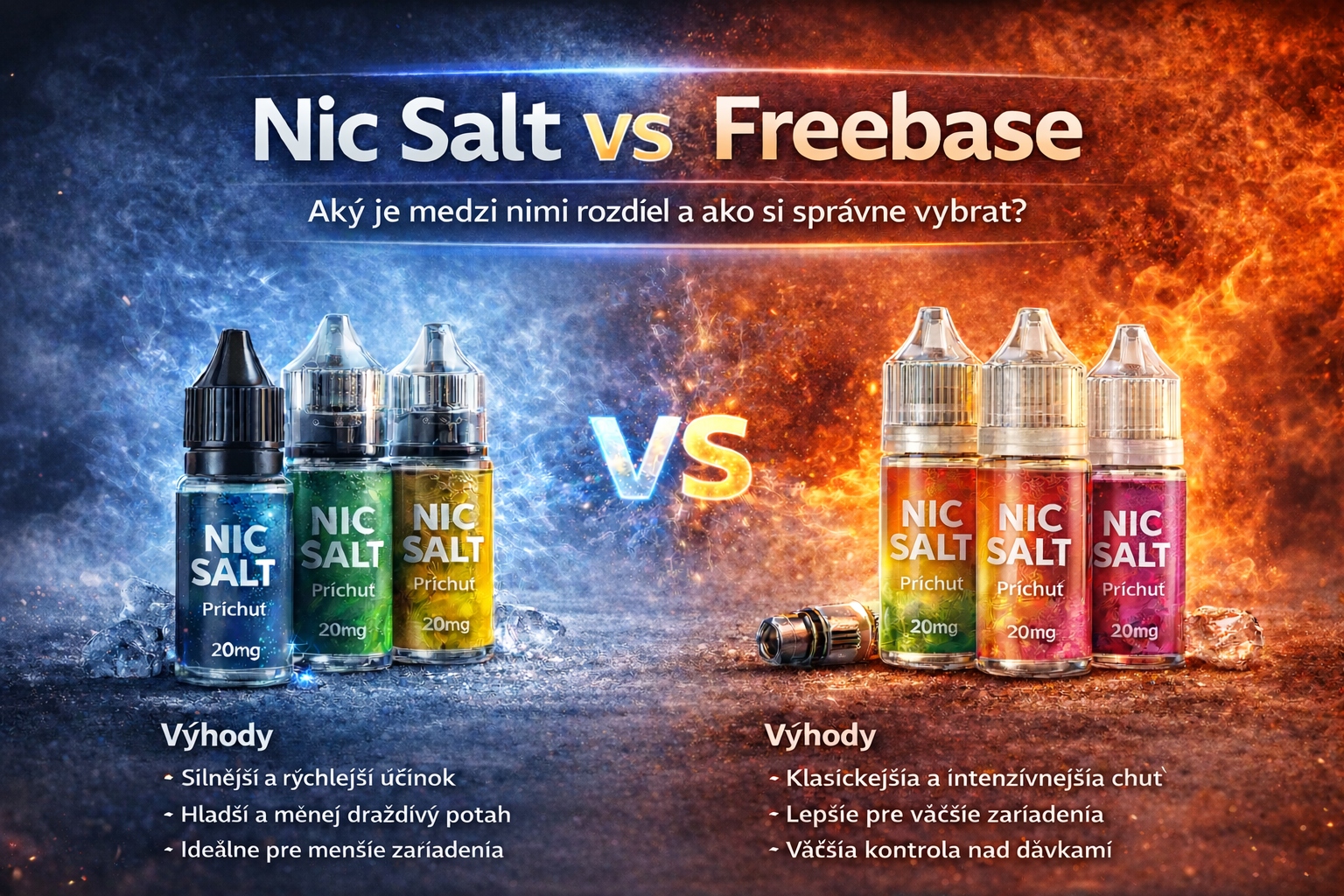 Nic salt vs freebase – aký je rozdiel v e-liquidoch