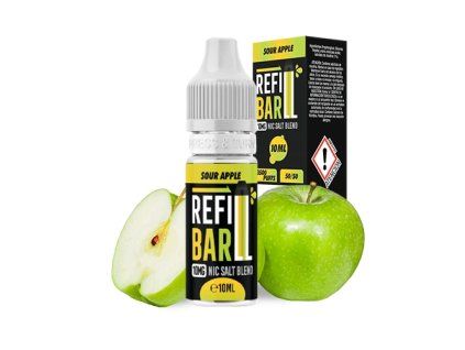 REFILL BAR Salts Sour Apple 10ml (Nikotín: 20 mg)